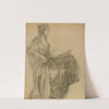 Seated Draped Female Figure, Profile by Louise Cox