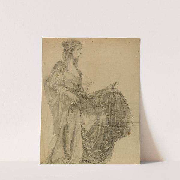 Seated Draped Female Figure, Profile by Louise Cox