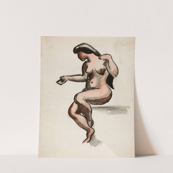 Seated Female Nude by Carl Newman