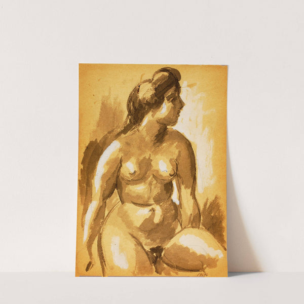 Seated Female Nude by Carl Newman
