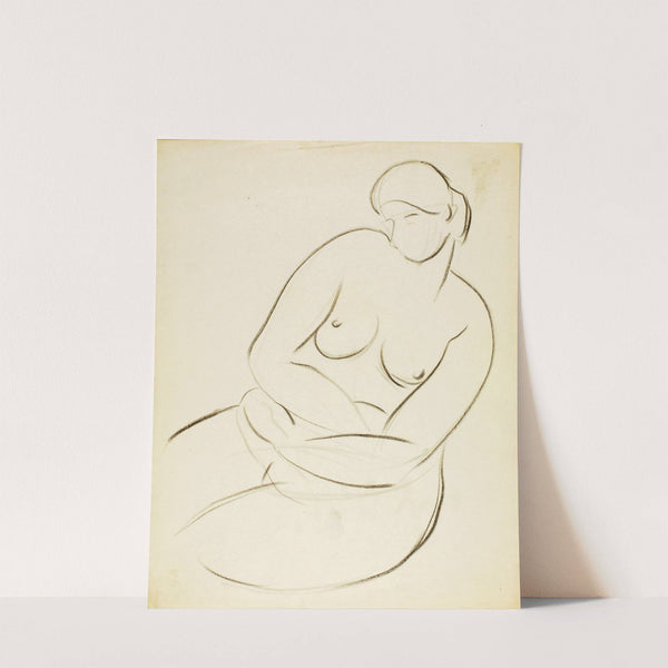 Seated Female Nude by Carl Newman