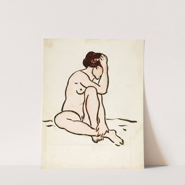 Seated Female Nude by Carl Newman