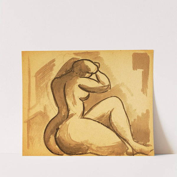 Seated Female Nude by Carl Newman