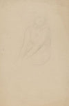 Seated female nude, body facing left, head facing right