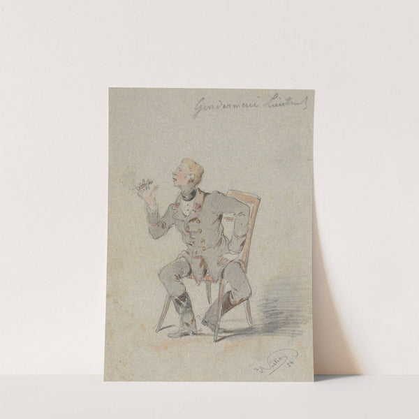 Seated Gendarmerie Lieutenant by Friedrich Carl von Scheidlin