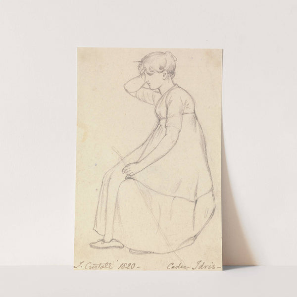 Seated Girl Holding a Stick by Joshua Cristall