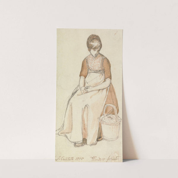 Seated Girl with a Basket by Joshua Cristall