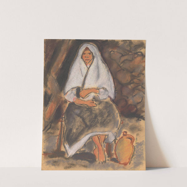 Seated Girl with a Jug by Zolo Palugyay