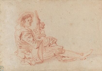 Seated Guitarist (recto)