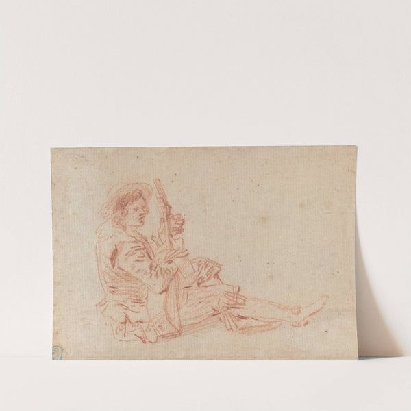 Seated Guitarist (recto) by Jean-Antoine Watteau