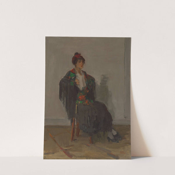 Seated lady in a Spanish dress by Isaac Israëls