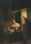 Seated Lady In An Interior By Candlelight