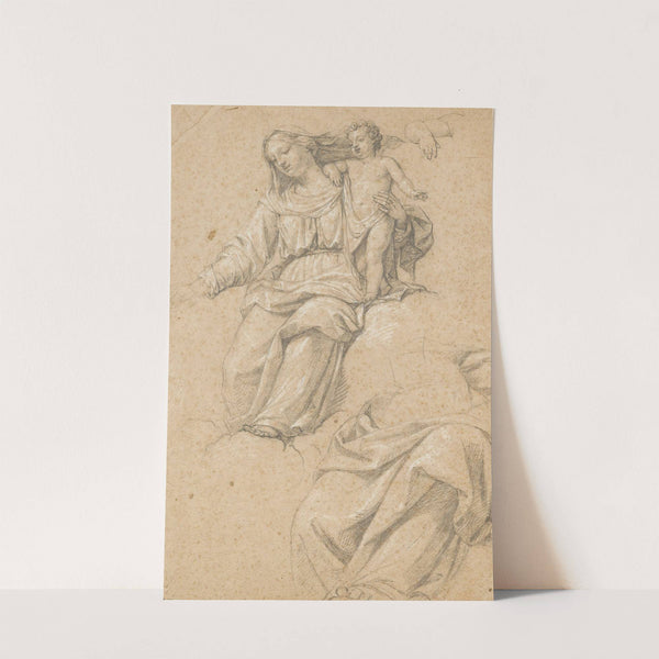 Seated Madonna, turned on the left and hanging the Christ standing with her left hand by Nicolas de Plattemontagne