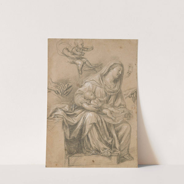 Seated Madonna, turned on the right, holding the Christ lying on her knees by Nicolas de Plattemontagne