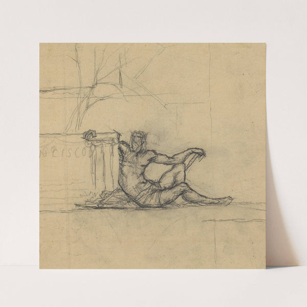 Seated Male Figure for ‘San Francisco’ (probably c. 1856) by Charles Meryon