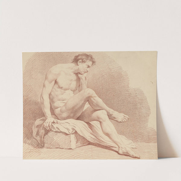 Seated Male Nude by Louis-Jean-François Lagrenée