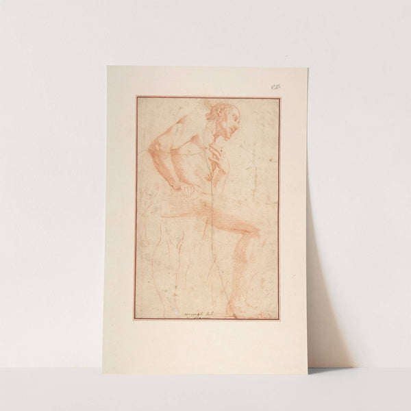 Seated Male Nude Facing Right by Alessandro Tiarini