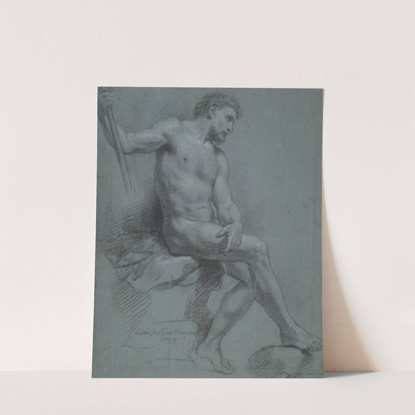 Seated Male Nude in Profile by Louis de Boullogne the Younger
