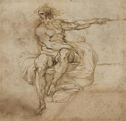 Seated Male Nude (recto)