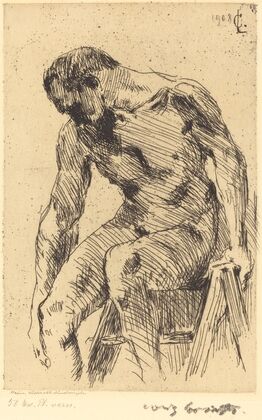 Seated Male Nude (Sitzender Männlicher Akt)