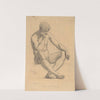 Seated Male Nude – Study for ‘Science’ – Iowa State Capitol (1905) by Kenyon Cox