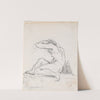 Seated Male Nude with Arm over Head, Seen from the Side (probably c. 1754-1765) by Hubert Robert