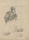 Seated Man and Study of Hands, sketch for Signing of the Compact in the Cabin of the Mayflower.
