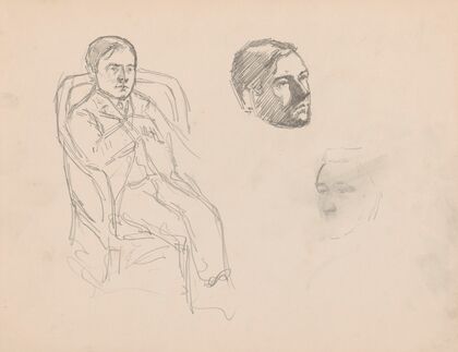 Seated Man and two Heads
