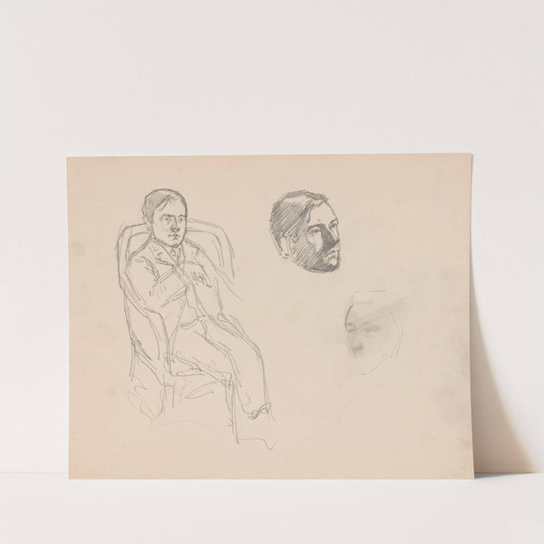Seated Man and two Heads by Jules Schmalzigaug