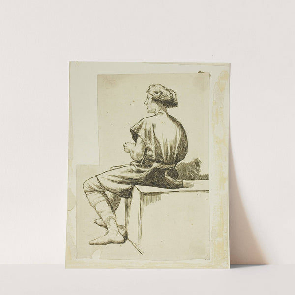 Seated Man in Tunic by Charles Samuel Keene