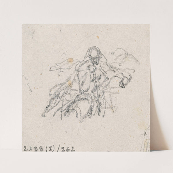 Seated Man, Leaning on a Sword by Nicaise De Keyser