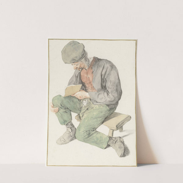 Seated Man Reading, Facing Left (1690 - 1700) by Cornelis Dusart