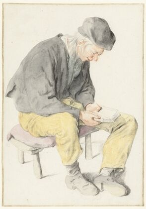 Seated Man Reading, Facing Right