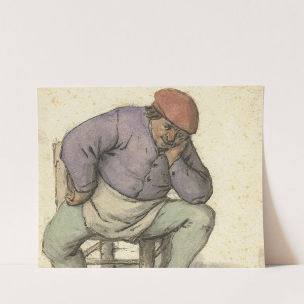 Seated Man, with his Left Foot on a Stove (1670 - 1685) by Adriaen van Ostade