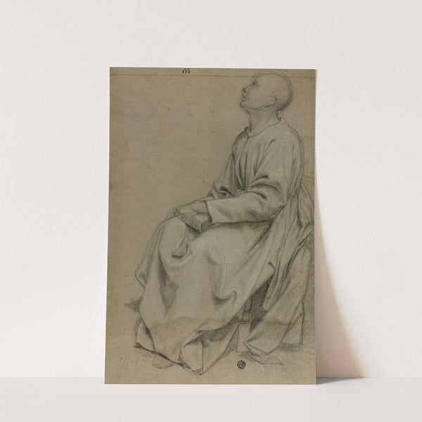 Seated Monk Holding Book by Domenico Fiasella