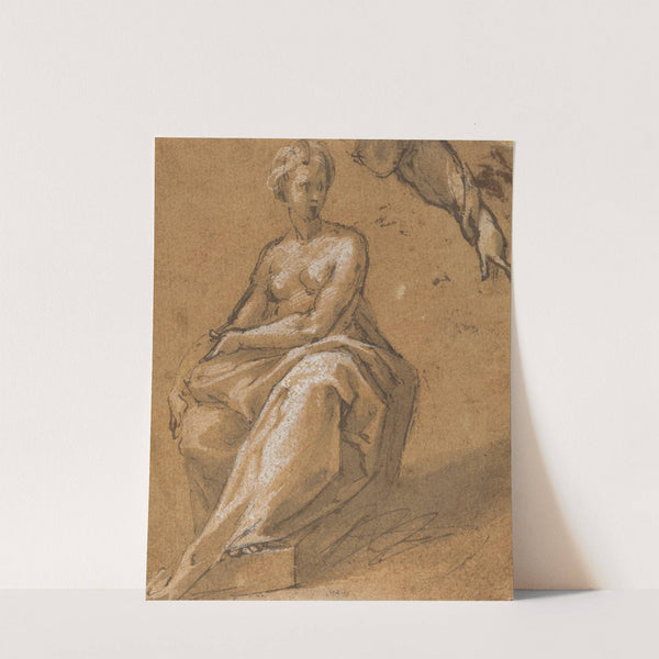 Seated Nude with Drapery by Follower of Bartholomaeus Spranger