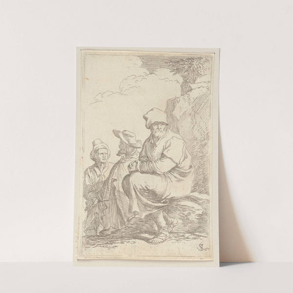 Seated Peasant with Two Other Men by Salvator Rosa