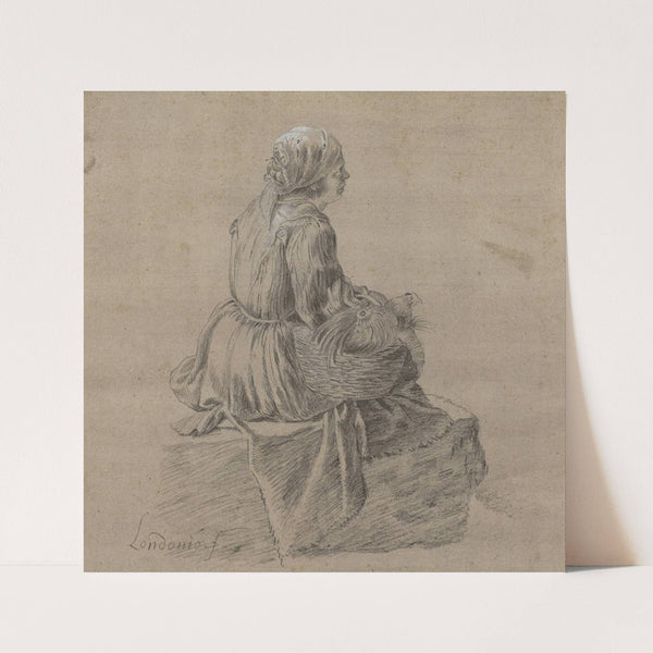 Seated Peasant Woman by Francesco Londonio