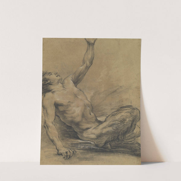 Seated Satyr Leaning Backward (recto) by Jean-Baptiste Deshays