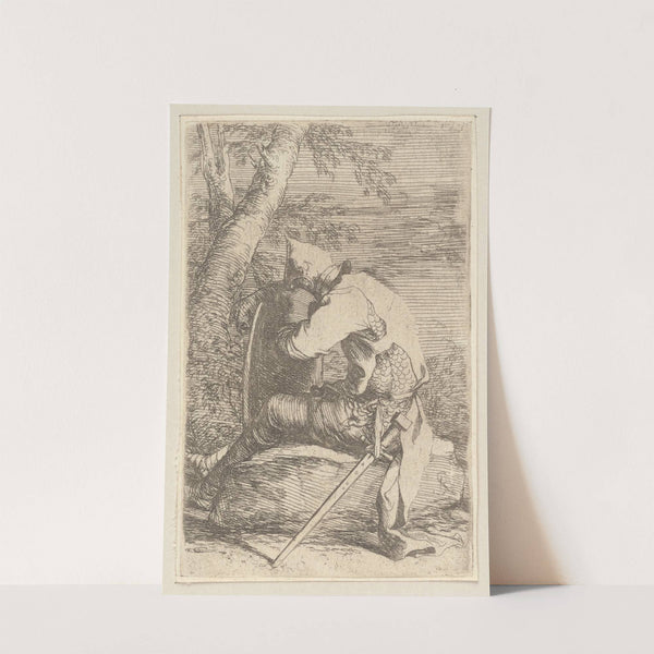 Seated Soldier Leaning on His Shield by Salvator Rosa