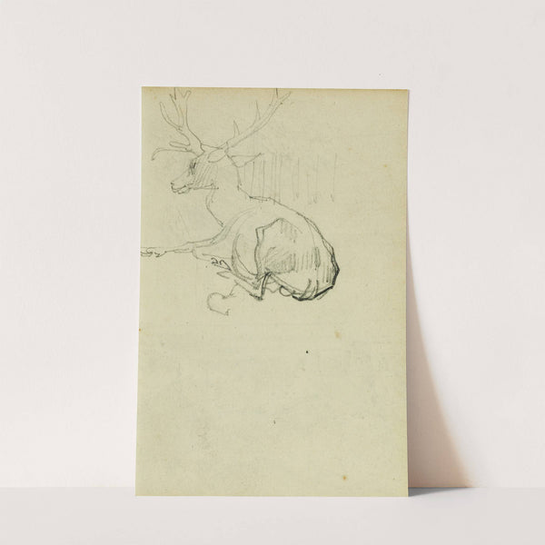 Seated Stag by Théodore Géricault