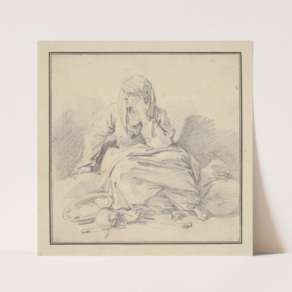 Seated Woman by Circle Of Jean-Honoré Fragonard