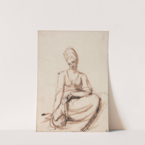 Seated Woman Feeding an Animal by George Romney