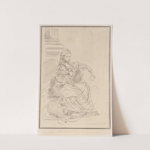 Seated woman holding a fan (1775) by Giuseppe Canale