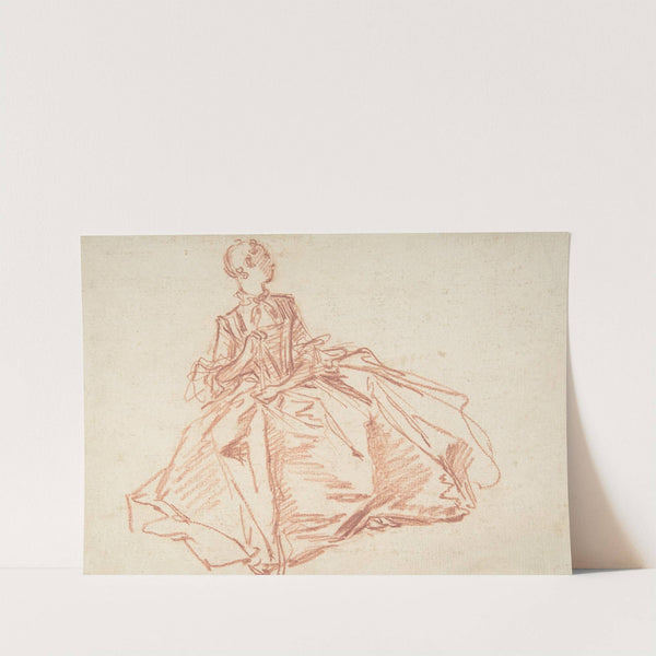 Seated Woman Holding a Fan by François Boucher