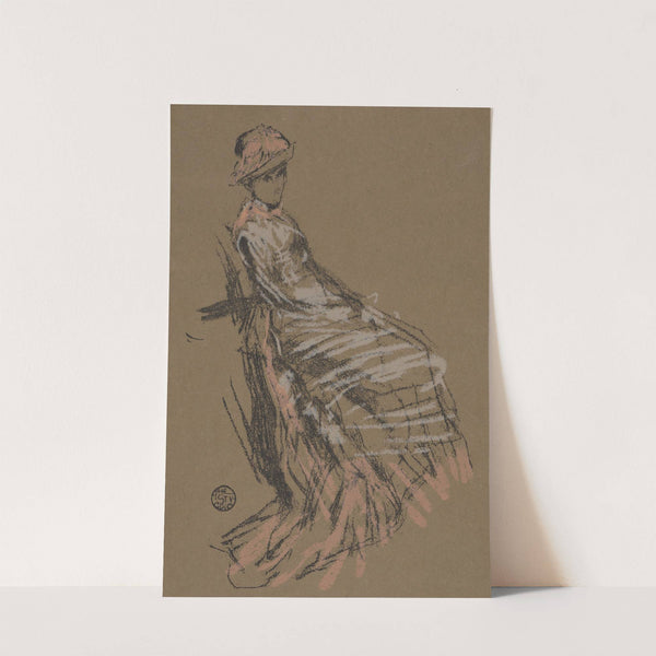 Seated woman in pink and white, wearing hat by James Abbott McNeill Whistler
