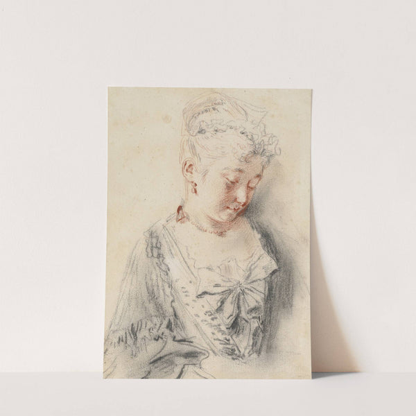 Seated Woman Looking Down by Jean-Antoine Watteau