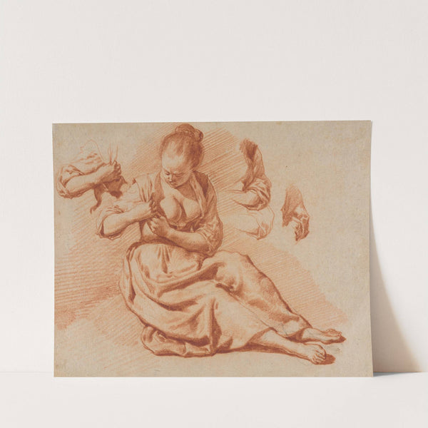 Seated Woman Searching for Fleas (c. 1671) by Adriaen van de Velde