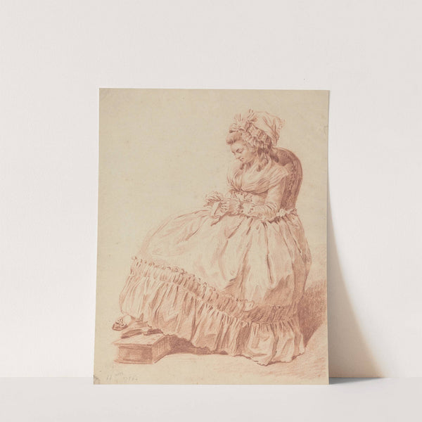 Seated Woman Sewing by Louis Rolland Trinquesse