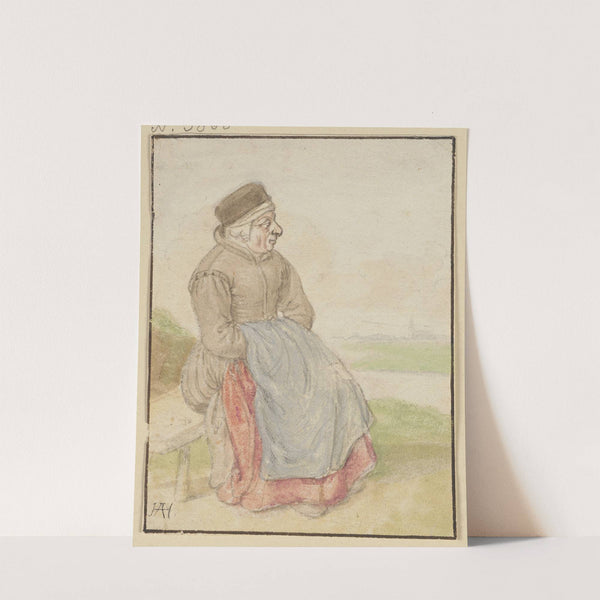 Seated woman to the right by Hendrick Avercamp
